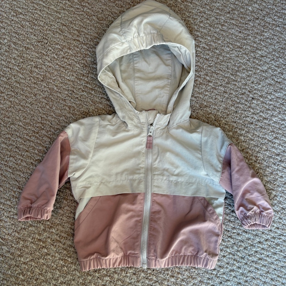 Little Planet By Carter’s 6M Girls Windbreaker 6 Mo Pink & White Spring Jacket